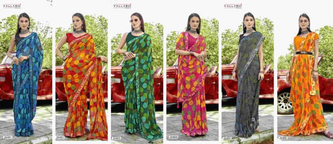Milky By Vallabhi Printed Georgette Sarees Wholesale Clothing Suppliers In India